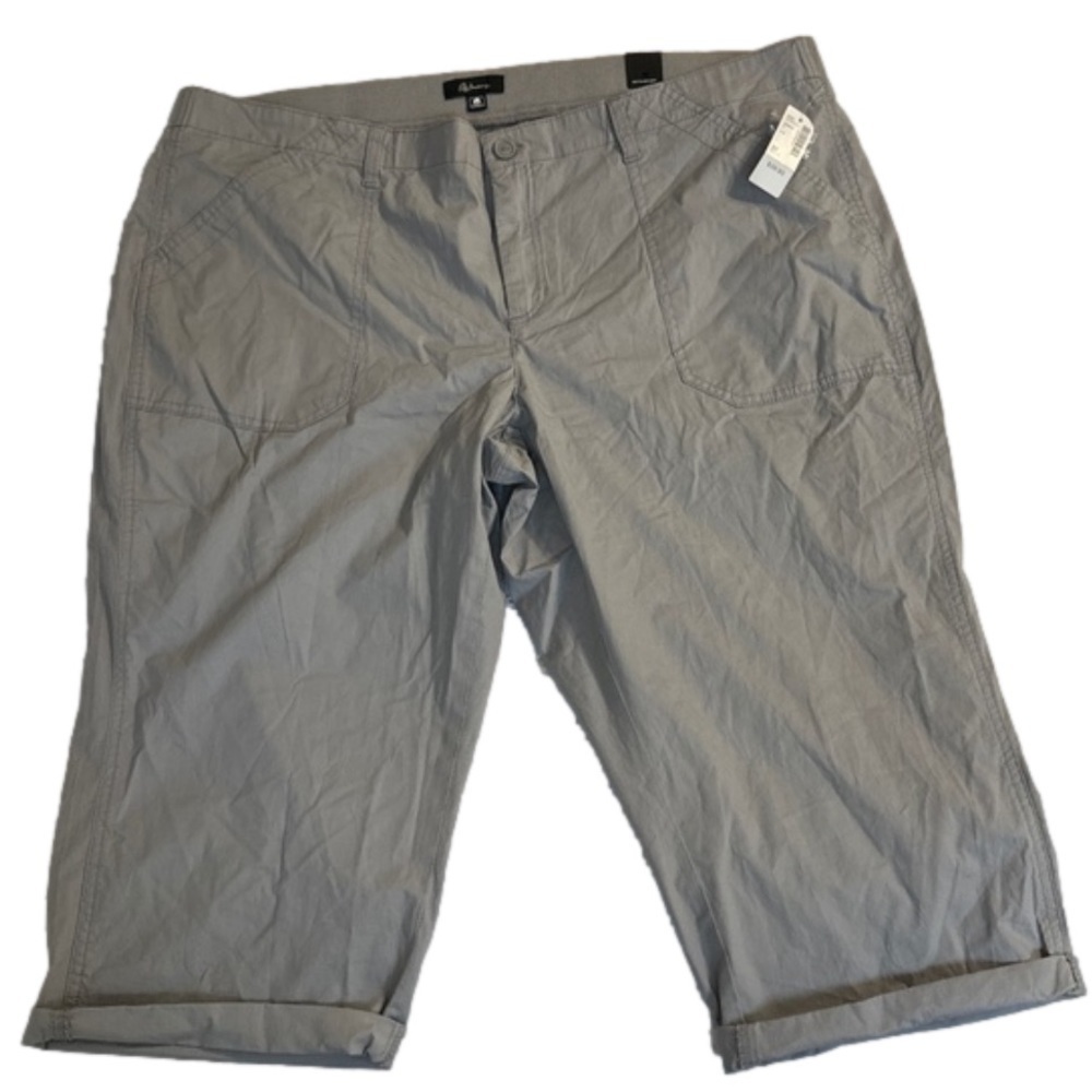 Reitmans Size 22 Petite Woman Plus Size Curvy Grey Capri Pants